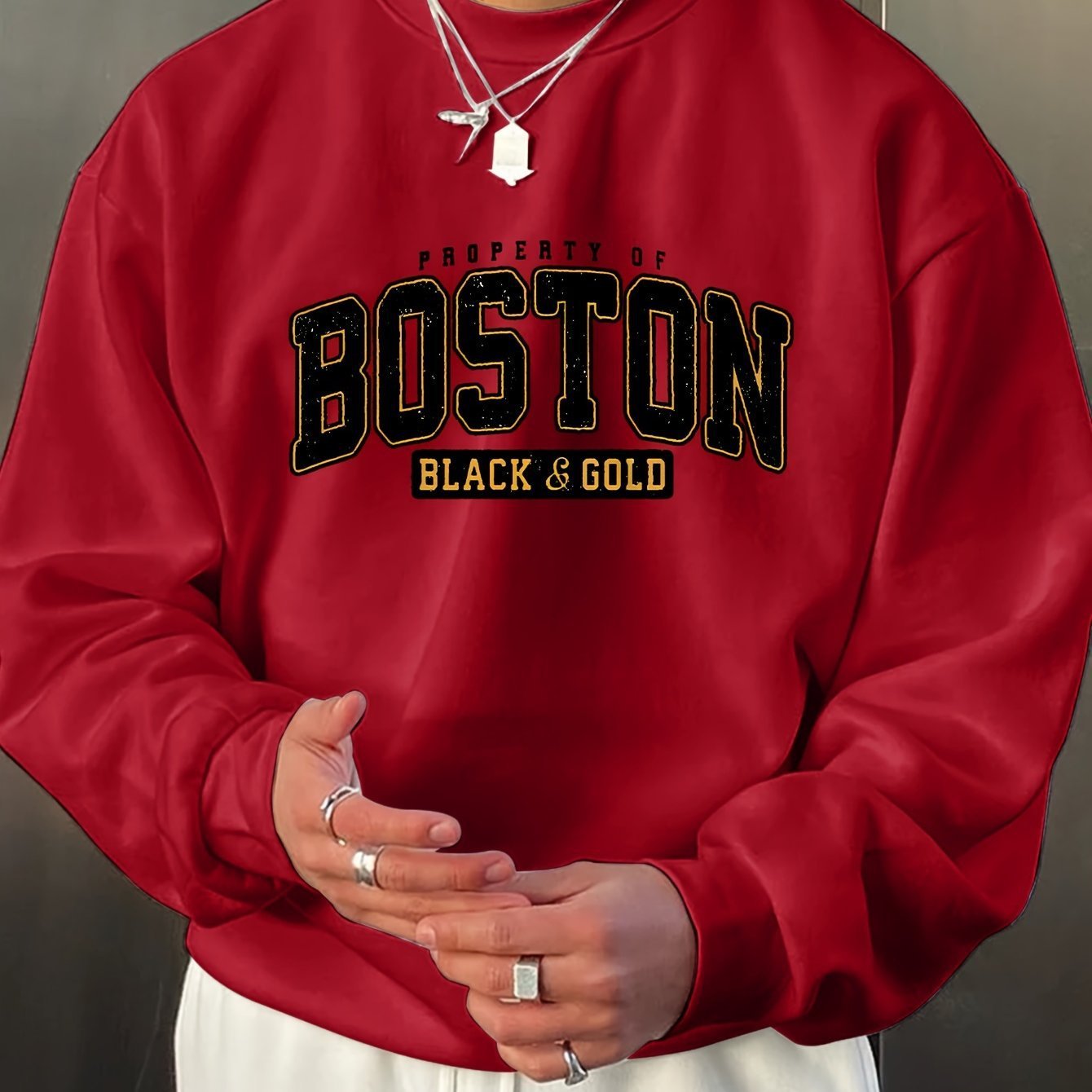 Fashion Men's Casual Long Sleeve Crew Neck Pullover Sweatshirt